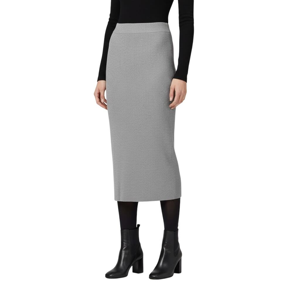 Rachel Rachel Roy Ribbed Midi Skirt Gray Knit Women Medium NWT